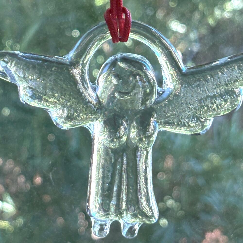 Vintage Boda Sweden Glass Angel Ornament in Original Box